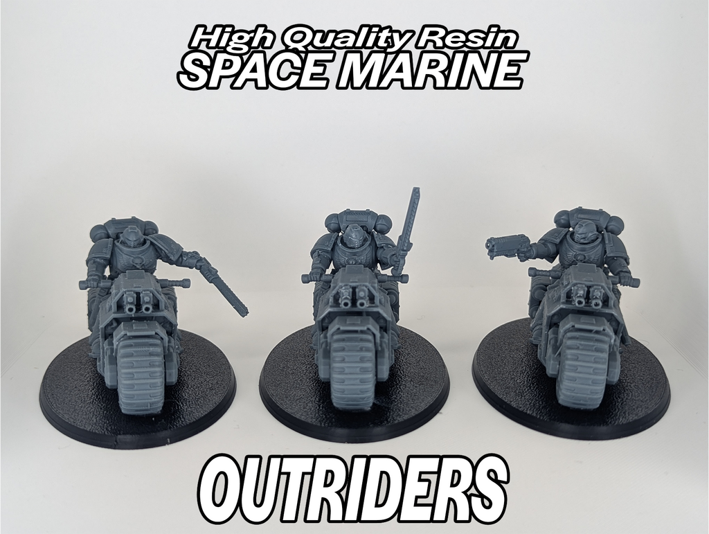 Futuristic Armored Biker Calvary | Resin Miniatures | 32mm Scale Wargaming Model Proxy