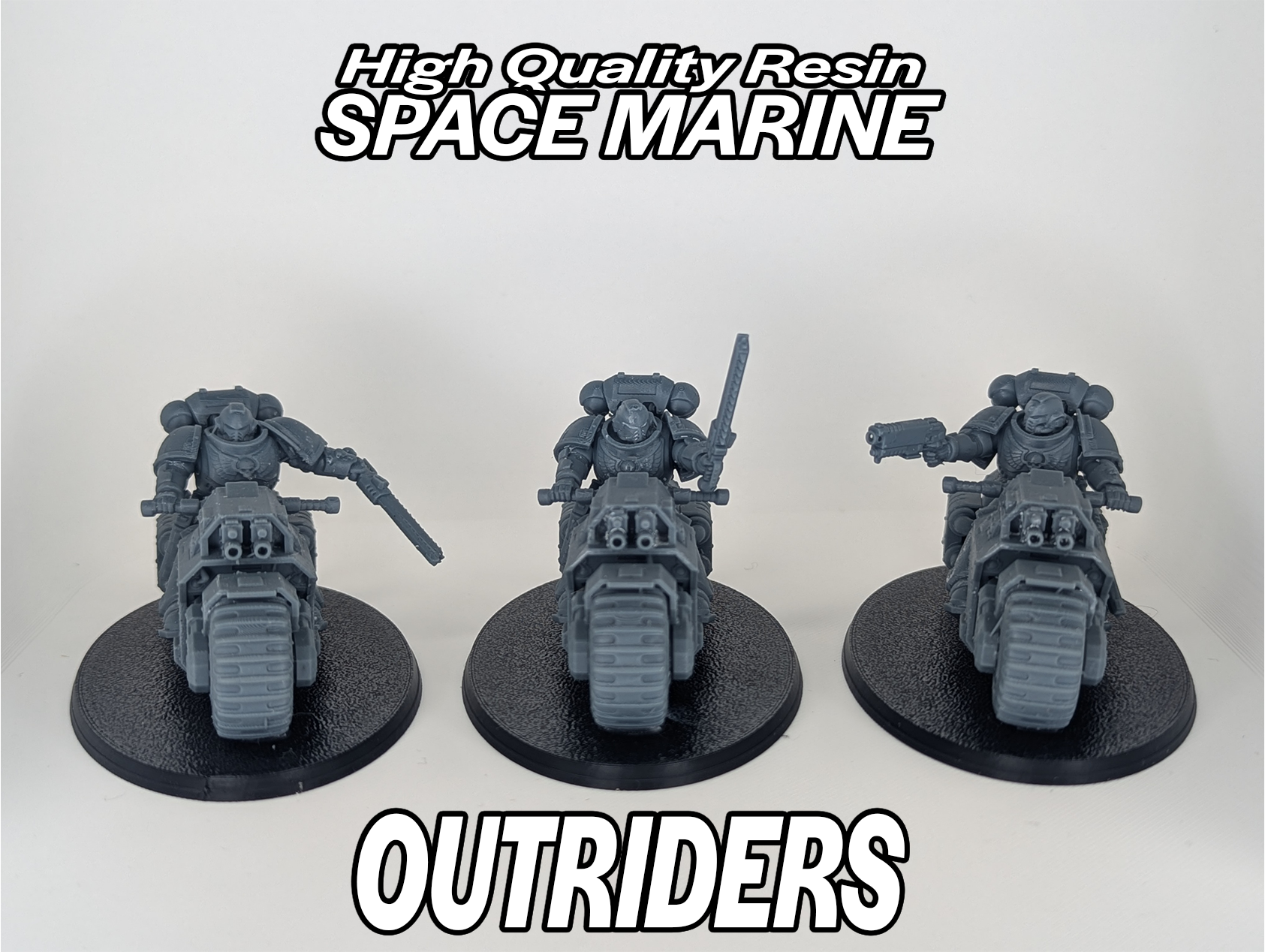 Futuristic Armored Biker Calvary | Resin Miniatures | 32mm Scale Wargaming Model Proxy